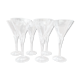 Set of 6 vintage white wine glasses in Light & Music crystal model Florian by Luigi Bormioli
