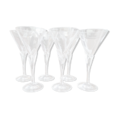 Set of 6 vintage white wine glasses in Light & Music crystal model Florian by Luigi Bormioli