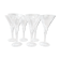 Set of 6 vintage white wine glasses in Light & Music crystal model Florian by Luigi Bormioli