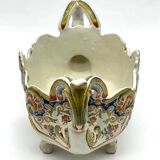 Desvres Earthenware Planter with Polychrome Decoration called "Rouen"