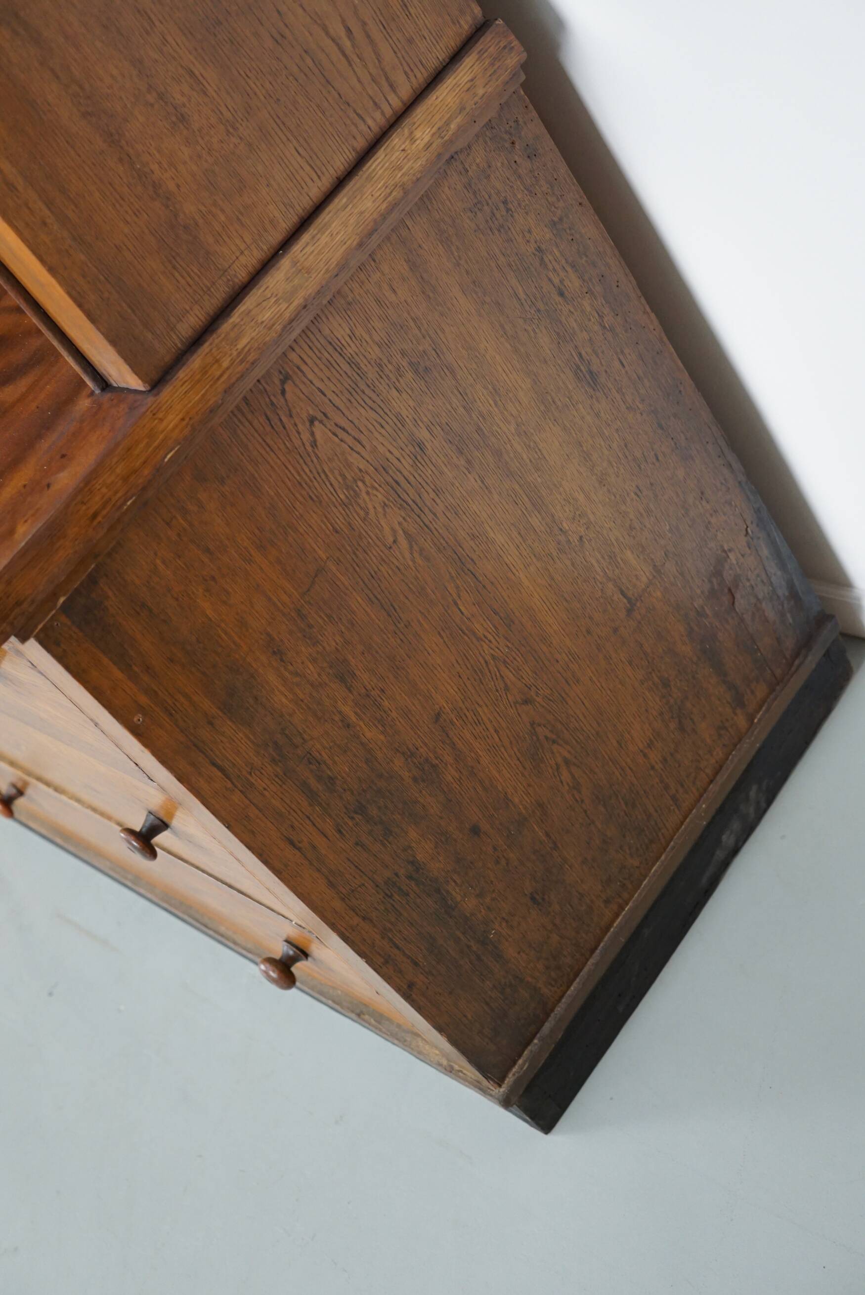 Large Antique Art Deco German Oak Chocolate Shop Cabinet, 1920s