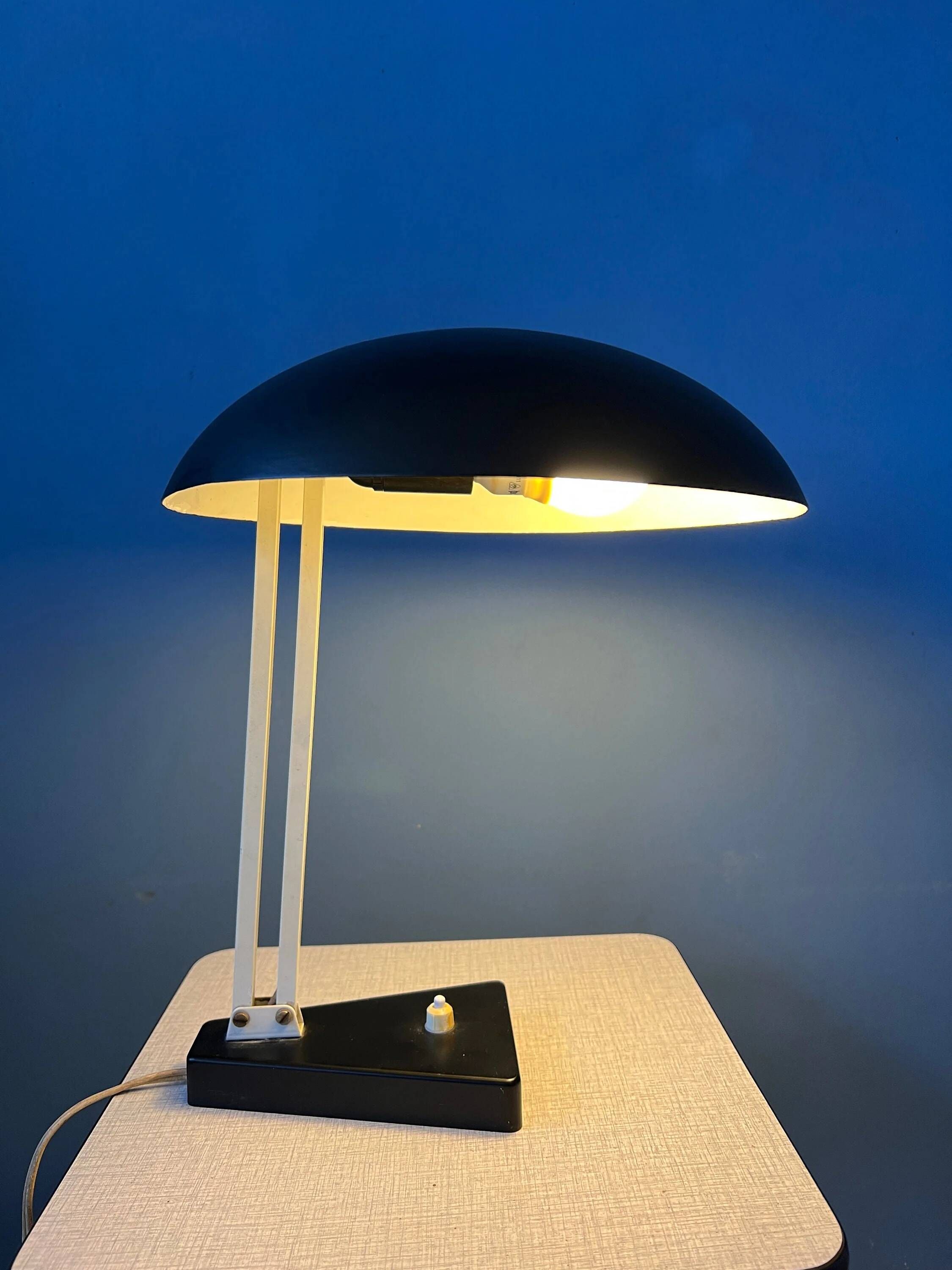 Vintage black flexible desk lamp by Hala, Bauhaus style