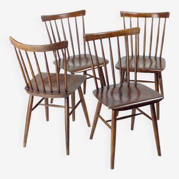 Set of 4  ironica chairs by ton, czechoslovakia 1960s