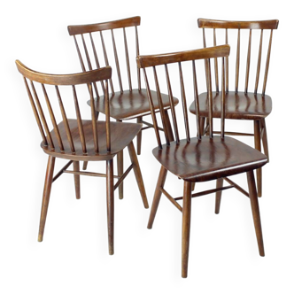 Set of 4  ironica chairs by ton, czechoslovakia 1960s