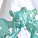 Art Deco Cracked Ceramic Teddy Bear Statue by LV Ceram