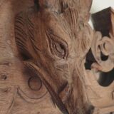 Large natural wood pediment