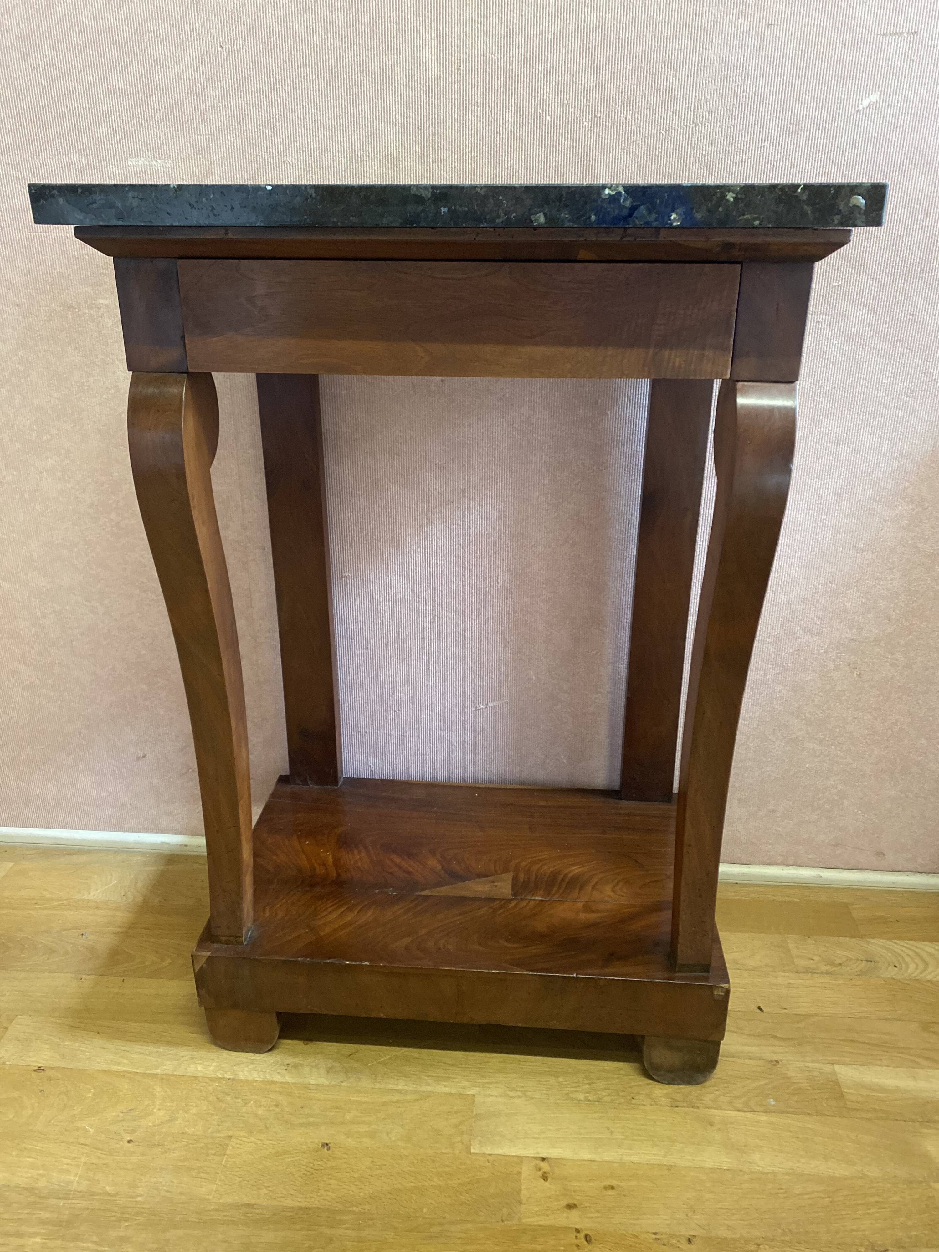 Console Restauration en placage d'acajou