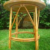 Coffee table rattan vintage 70 s