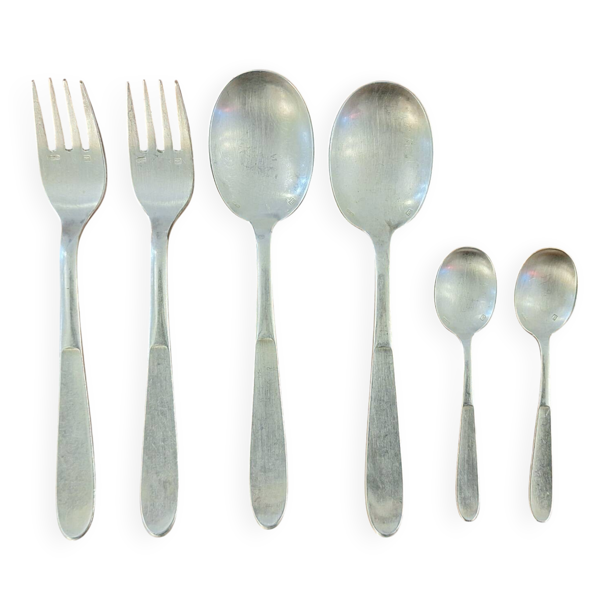 SFAM silver metal serving set for 2