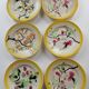 6 Art Deco dessert plates in barbotine. Moulin des Loups.