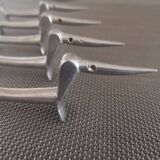 Set of 5 Dachshund knife holders in silvered bronze Walter Bosse - 1950s/1960s