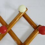 Wall coat rack, accordion, 8 hooks, 50s-60s
