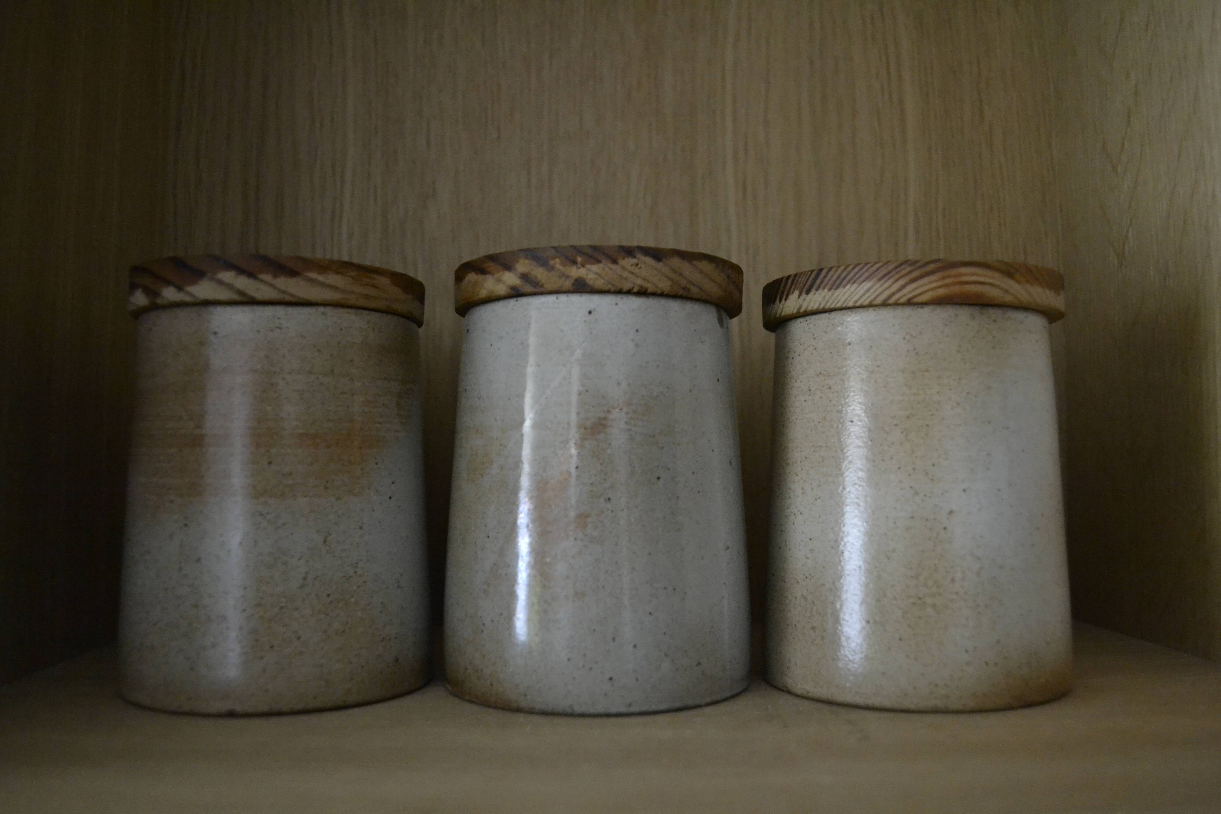 Lot de 3 pots en grès des Marais