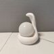 Beautiful vintage ceramic COBRA table lamp with thin milky white glass shade/dome. RAF Sweden 70-80s