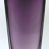 Large rectangular contemporary vase in purple smoked crystal
