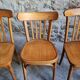 Ensemble vintage de 4 chaises bistrot françaises par Baumann & Luterma, bois de hêtre, années 1950