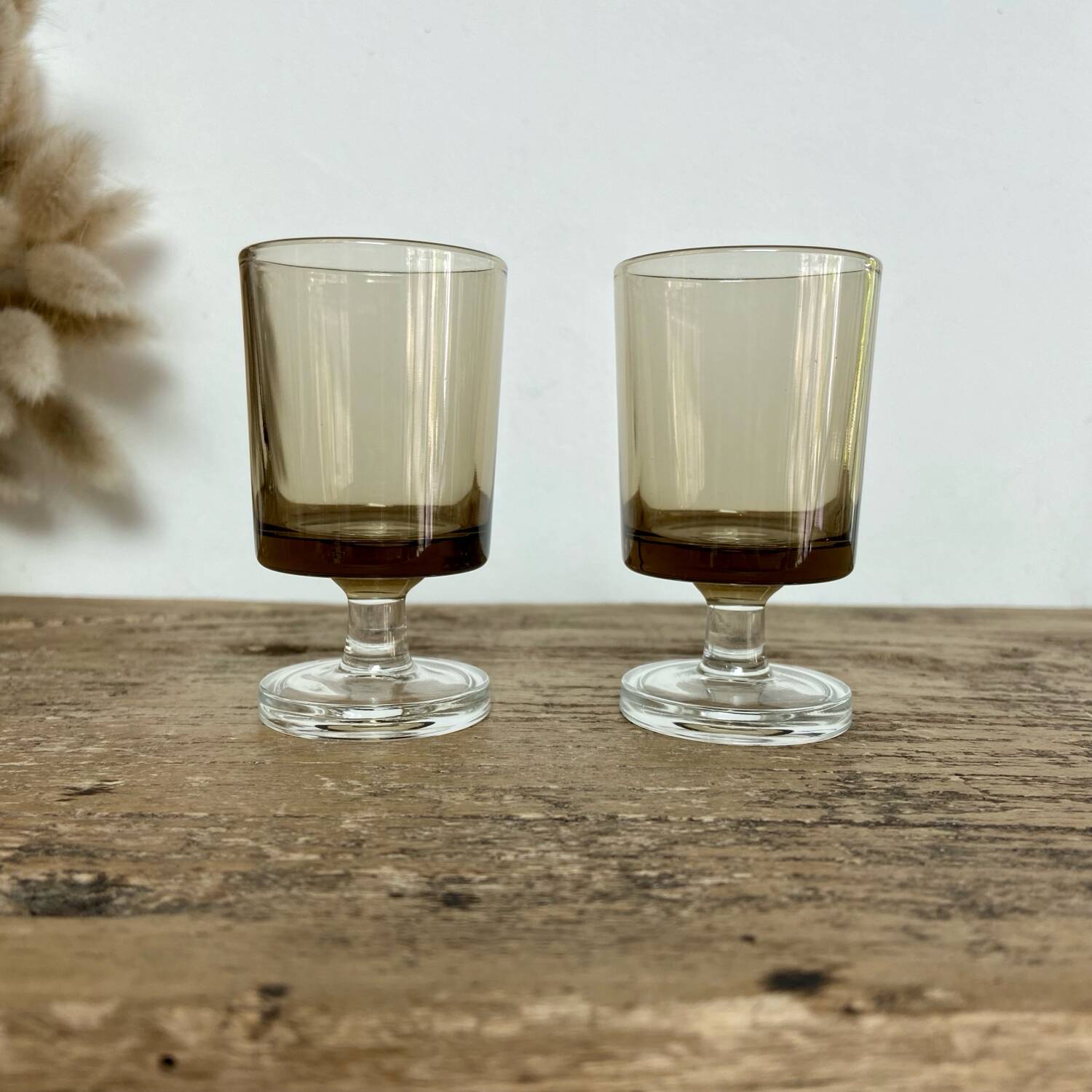 6 smoked liqueur glasses luminarc france