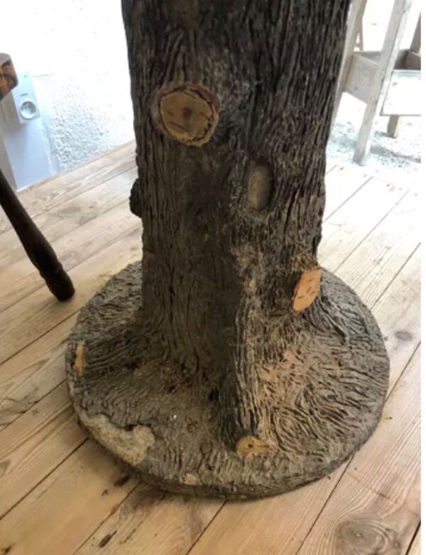 Table de jardin faux bois style Rocaille