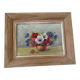 Painting on panel: bouquet of anemones in a vase.