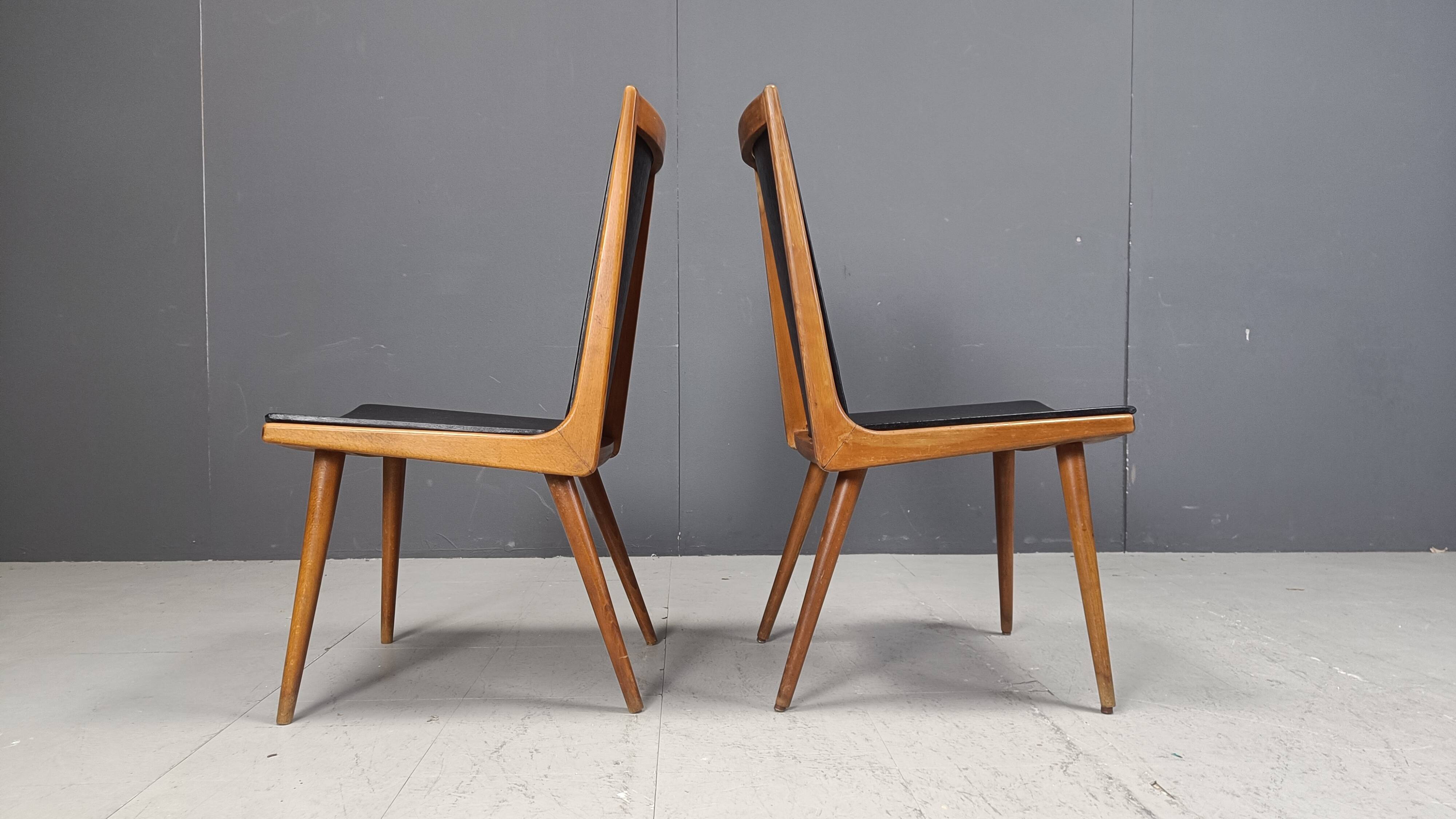 Mid century italian dining chairs, set of 6 - 1950s
