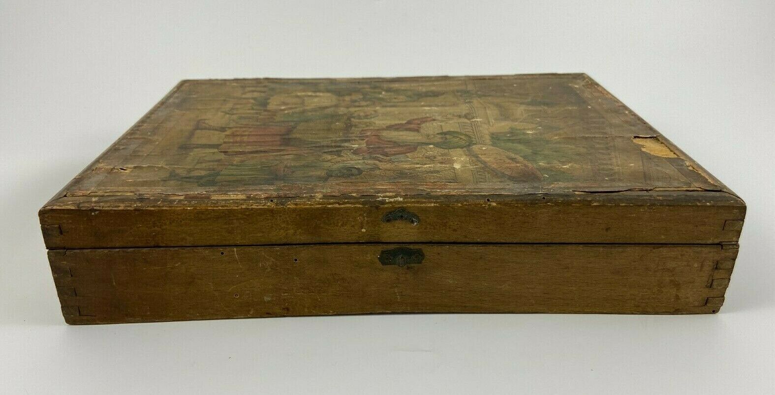 Old wooden box cube puzzle orientalist aladdin game 1900