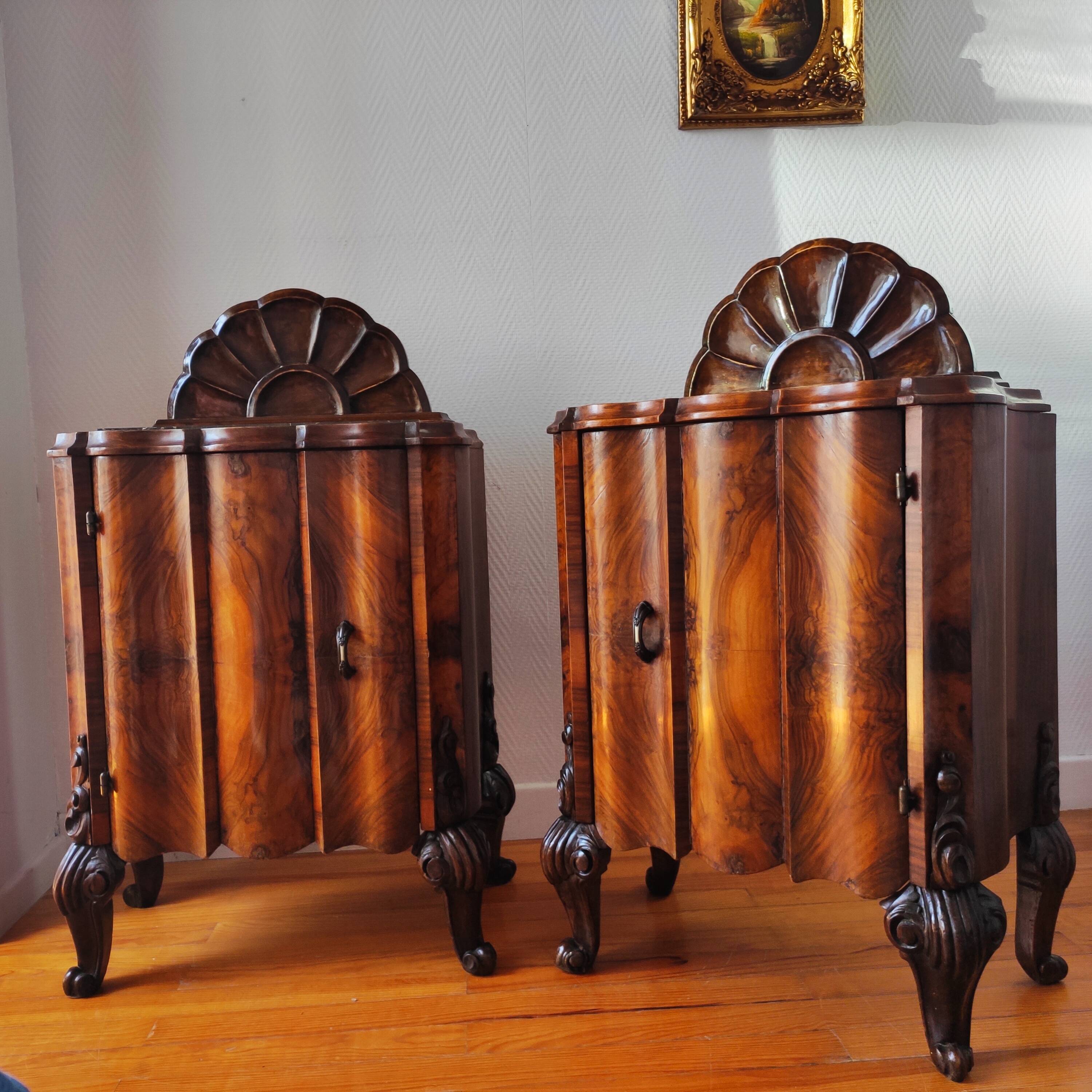 Pair of Italian Art Deco bedside tables