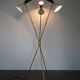 Italian brass lamp tripod 3 bicolored diabolos on stems, mid-century style