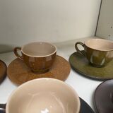 Set of 6 cups in multicolored sandstone
