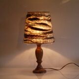Vintage olive wood lamp 1960