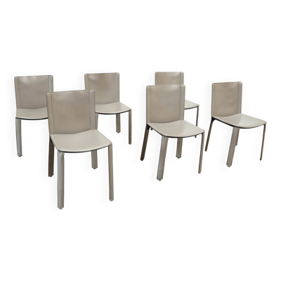 Ensemble de six chaises de salle à manger italiennes par Cidue