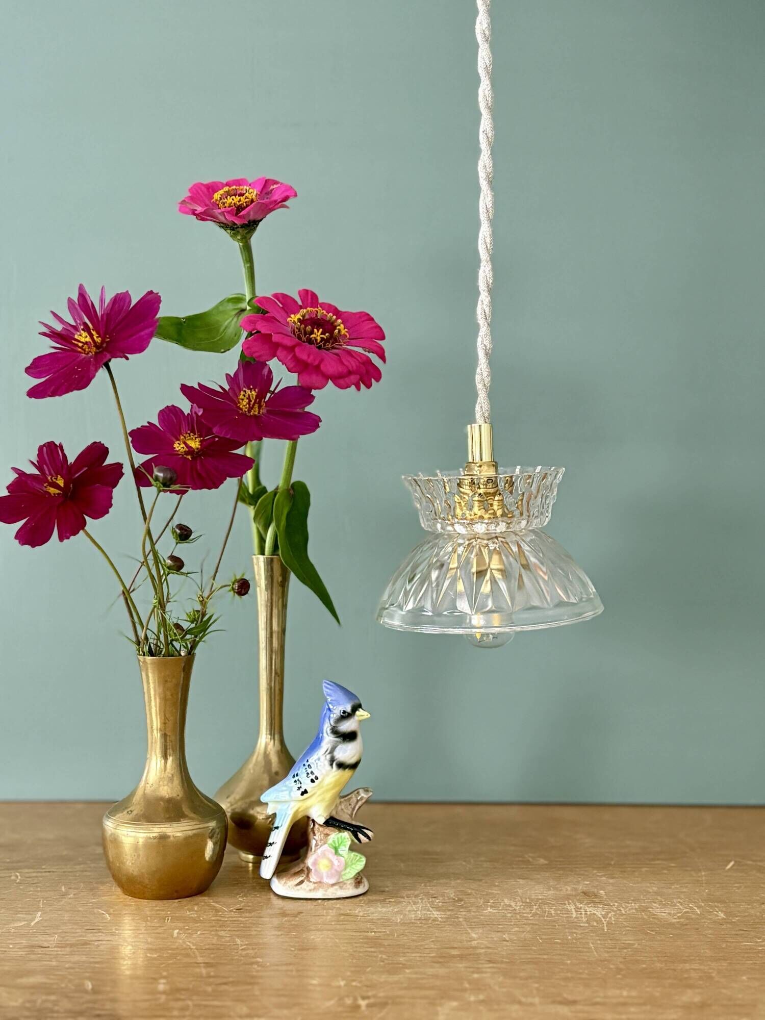Vintage glass pendant light - tableware collection (UD1)