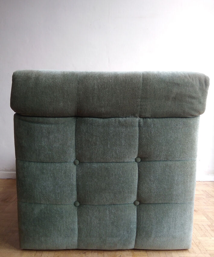 Canapé modulable en velours vert amande 1970