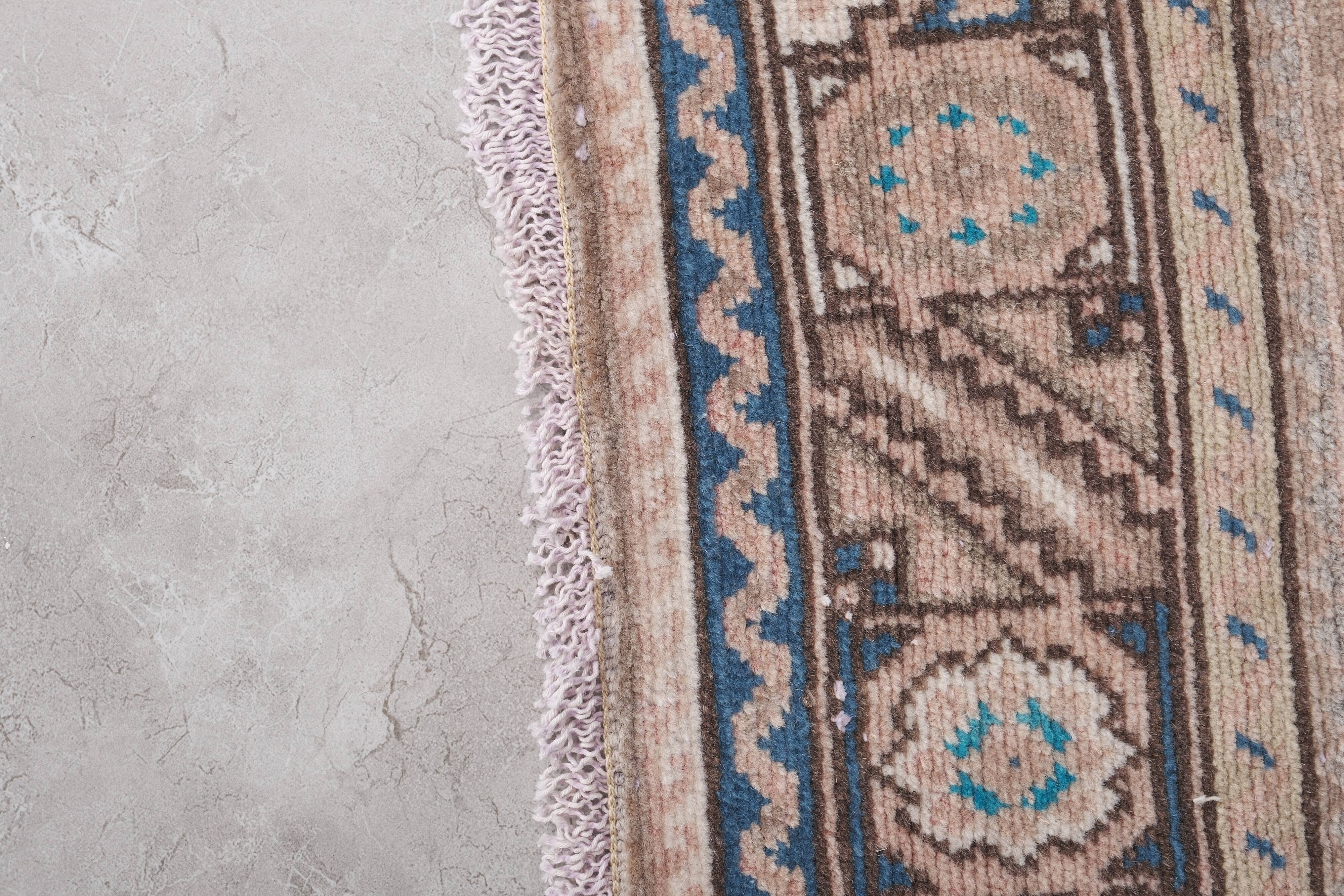 Vintage Turkish Oushak Handwoven Rug 97x417 cm