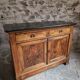 French Louis Philippe walnut buffet with black marble top, France, circa 1840–1860.