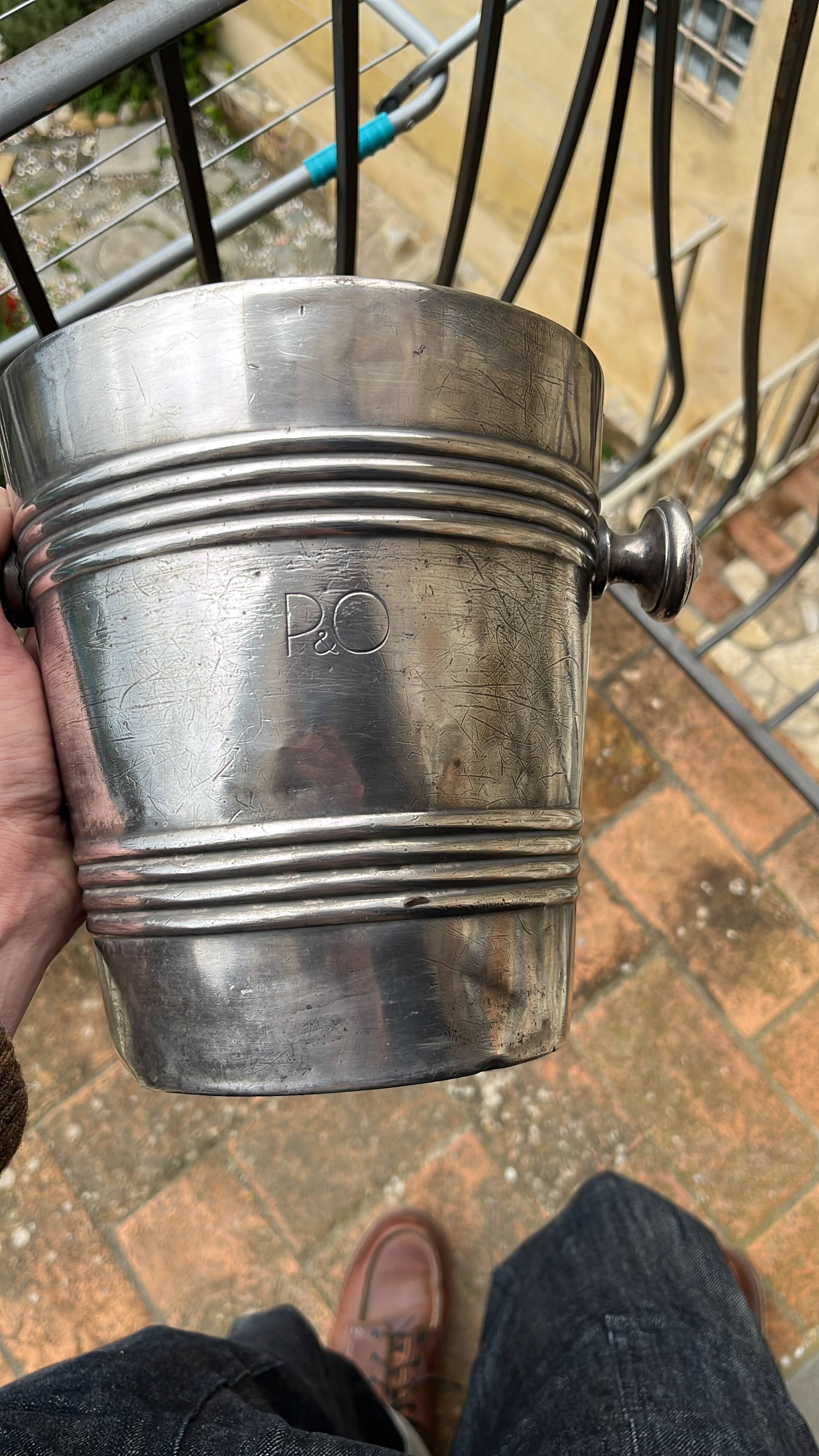 English Art Deco silver plated champagne bucket cooler Mappin & Webb, anni '30