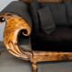 Large Biedermeier sofa for 3/4 people in striped Norwegian wood – 19th century