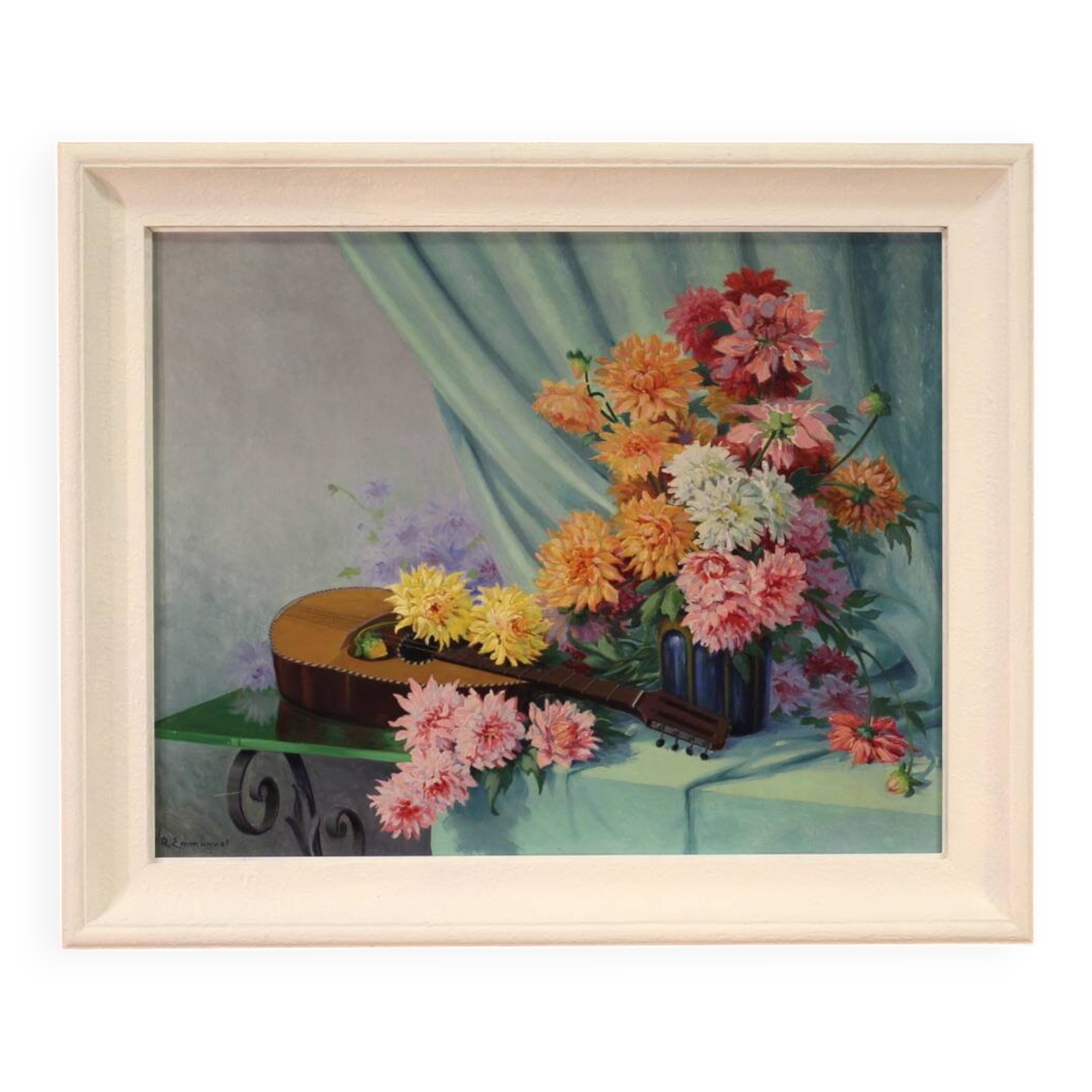 French signed painting still life from the 20th century