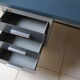 Grey/blue metal desk Gispen 60s