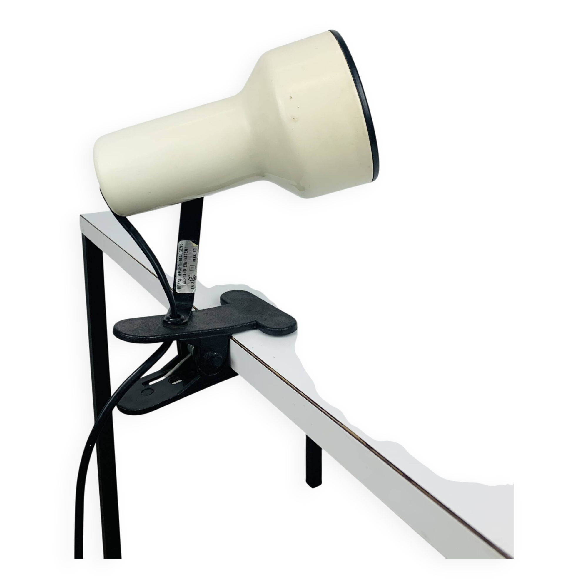 White metal clamp spotlight, vintage