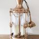 Brass and glass lantern pendant light, gold