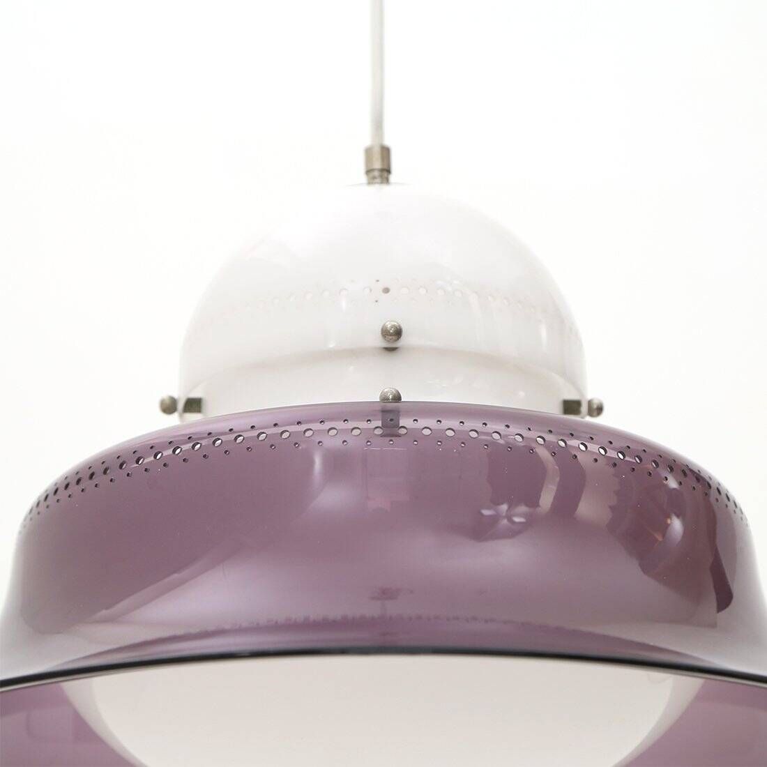White and purple KD14 suspension by Sergio Asti for Kartell, 1970s.