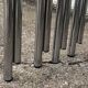 4 folding chairs chromed metal and Skaï fawn 1970