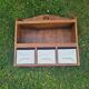 Wooden wall shelf and tiled drawers