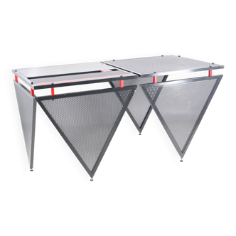 Memphis style iron desk and chair