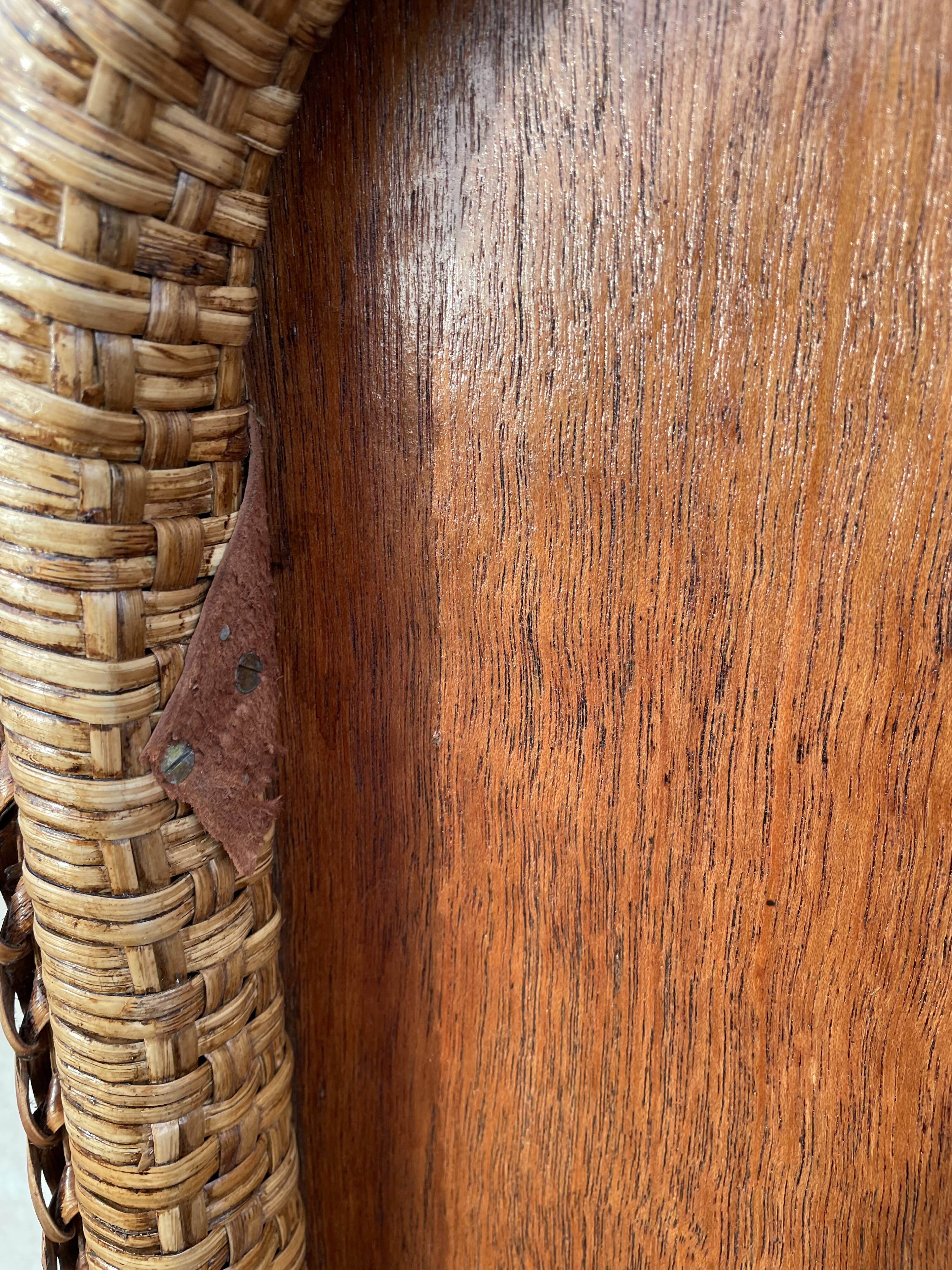 Coffee table braided rattan chest