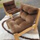 Chauffeuses vintage velours marron année 1970