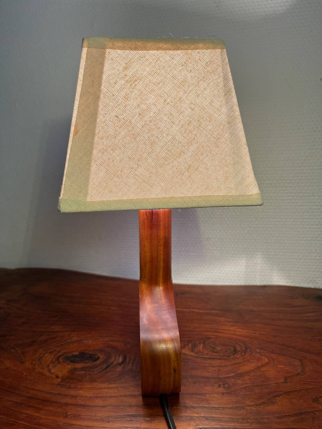 Handcrafted wooden table lamp