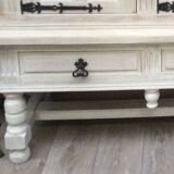 Pure wooden buffet with wrought iron hinges
