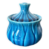 Blue slip sugar bowl