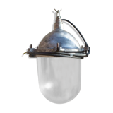 Lampe industriel en alu avec globe en verre